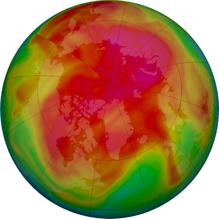 Arctic ozone map for 20 March 2024